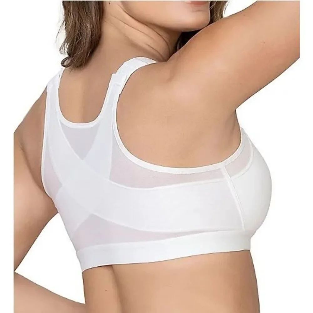 Leonisa Posture Corrector Back Support Wireless Bra White 36D